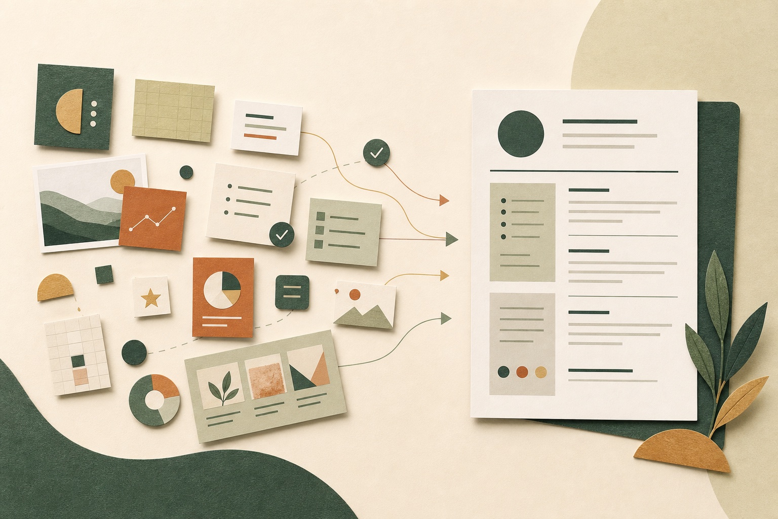 Project evidence being shaped into a professional CV
